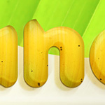 Banana style text effect. Free PSD file