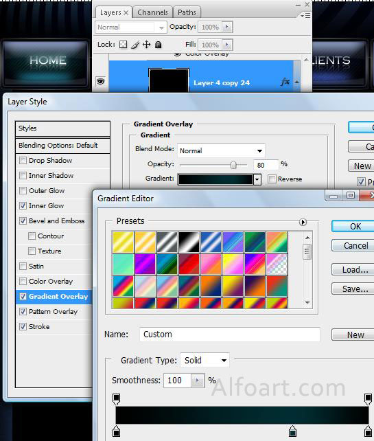 Black design for your site. Mouse-over Buttons with JavaScript + psd*
