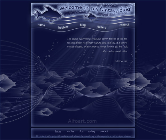 Sea Fantasy Website Design