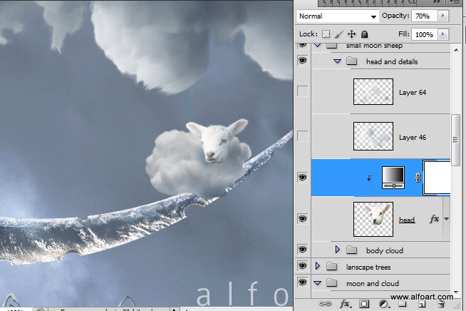 Christmas Dream Fairy night with the crescent above the clouds. Moon or crescent 3D model