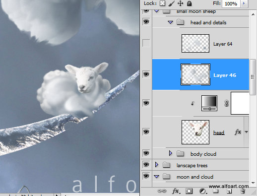 Christmas Dream Fairy night with the crescent above the clouds. Moon or crescent 3D model