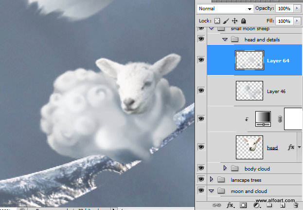 Christmas Dream Fairy night with the crescent above the clouds. Moon or crescent 3D model