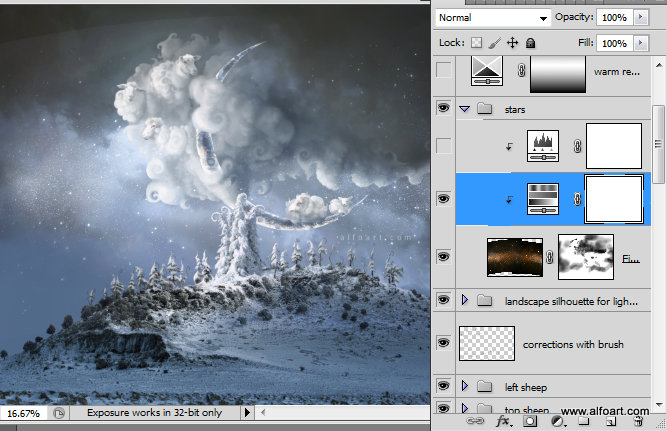 Christmas Dream Fairy night with the crescent above the clouds. Moon or crescent 3D model