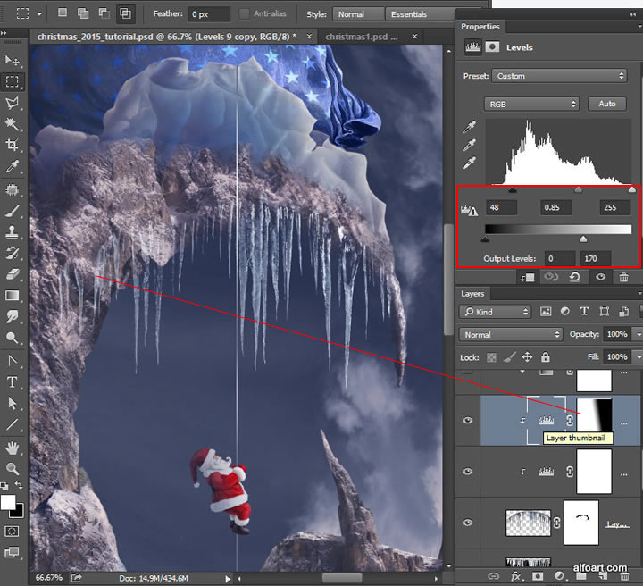 Christmas Gifts Mountain. Fairy night with the crescent above the clouds. Moon or crescent 3D model