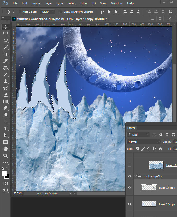 Christmas Wonderland. Fairy night with the crescent above the clouds. Moon or crescent 3D model