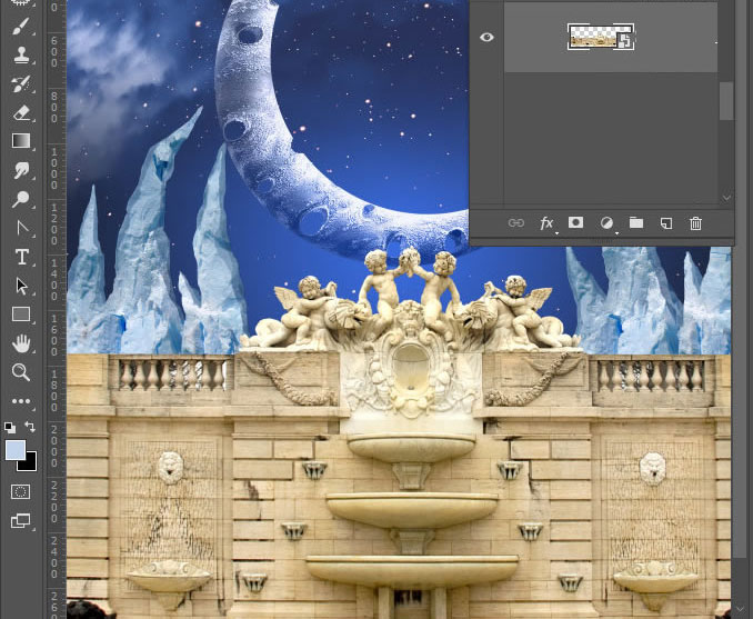 Christmas Wonderland. Fairy night with the crescent above the clouds. Moon or crescent 3D model
