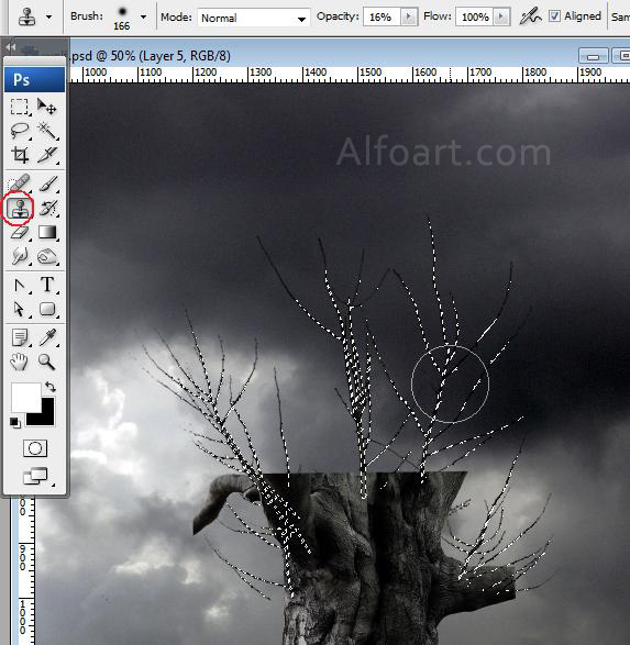 Dark landscape tutorial, mysterious, horror pictures and images, mystic, night, Ghost dog, Photo manipulations, digital art, collage, treasure, Mysterious tree