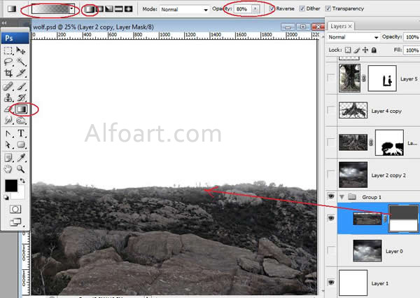 Dark landscape tutorial, mysterious, horror pictures and images, mystic, night, Ghost dog, Photo manipulations, digital art, collage, treasure, Mysterious tree