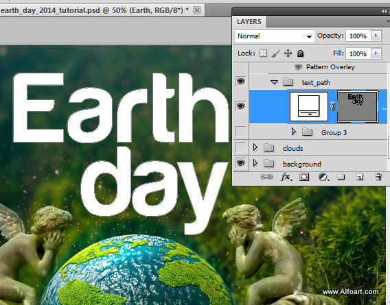 Earth Day Clouds Text Effect. Green Planet beatuful Photo Manipulation with the realistic clouds around.