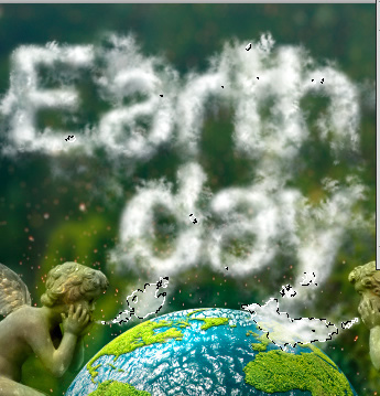 Earth Day Clouds Text Effect. Green Planet beatuful Photo Manipulation with the realistic clouds around.