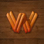 French Fries text effect. Letter W