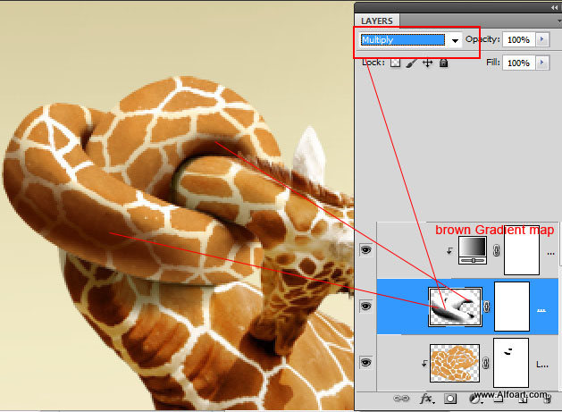 In this Photoshop tutorial  learn how to create comicscene with realistic giraffe neck knot and apply spotted texture to it