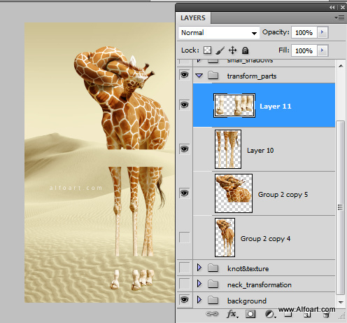 In this Photoshop tutorial  learn how to create comicscene with realistic giraffe neck knot and apply spotted texture to it