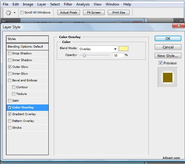 Golden apple tree. Magic scene. Adobe Photoshop Tutorial.