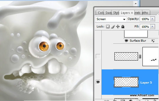 milk and chocolate, photoshop, splashes, monster, eyesballs, bubbles, cartoon character, cute, drops, hot chocolate, liquid