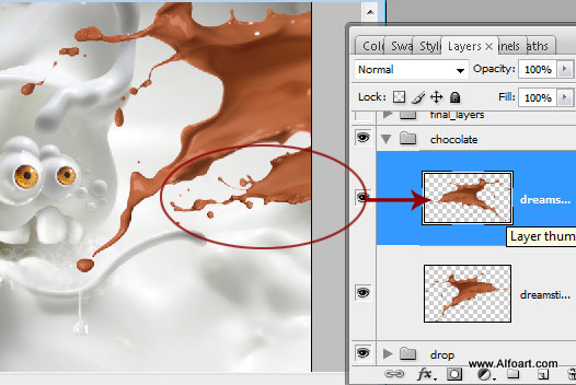 milk and chocolate, photoshop, splashes, monster, eyesballs, bubbles, cartoon character, cute, drops, hot chocolate, liquid
