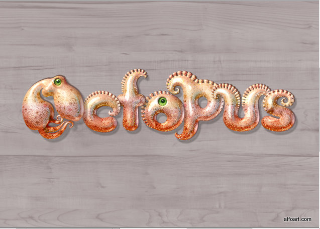 Learn how to create 3d octopus text effect. This Adobe Photoshop tutorial teaches how to apply octopus skin texture and light reflections to the 3d letters