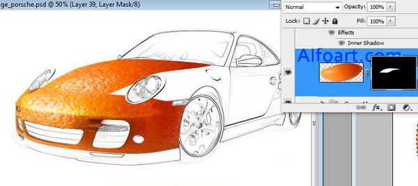 gold and orange porsche