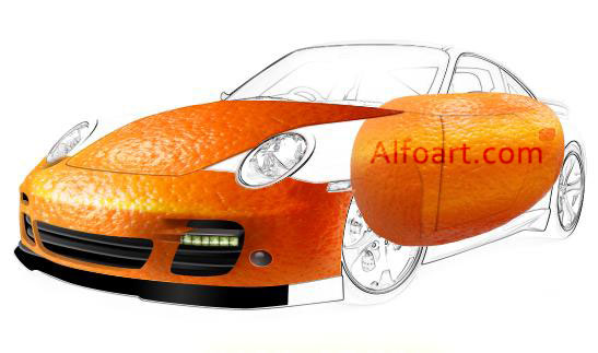 gold and orange porsche