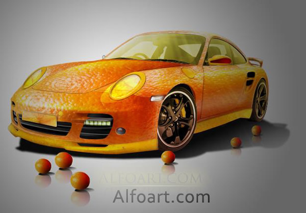 gold and orange porsche