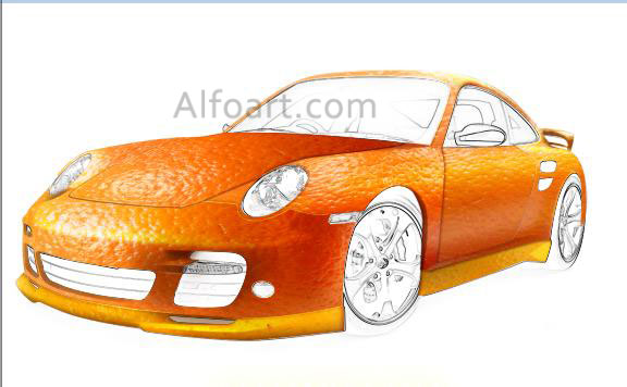 gold and orange porsche