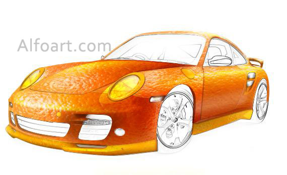 gold and orange porsche