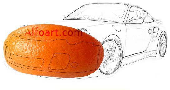 gold and orange porsche
