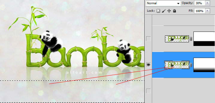 Cute baby panda & Bamboo text effect Pandas and realistic fresh and green bamboo plant illustration