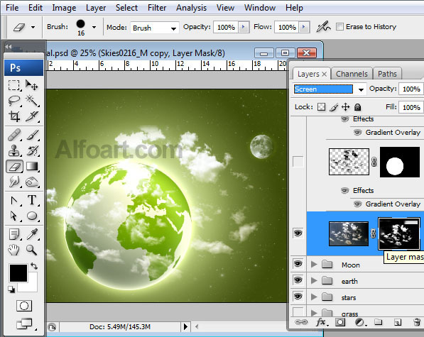 Earth Day. Green Planet. free wallpaper, Earth Day, Green Planet, Moon, photoshop, white clouds, fantasy. psd file, cosmos, cosmo, stars, milky way