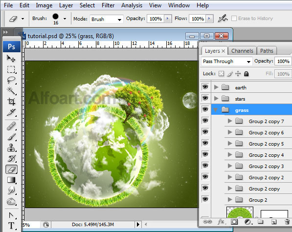 Earth Day. Green Planet. free wallpaper, Earth Day, Green Planet, Moon, photoshop, white clouds, fantasy. psd file, cosmos, cosmo, stars, milky way