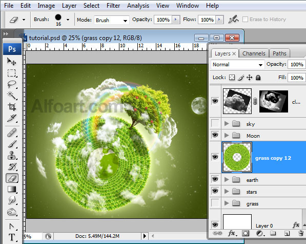 Earth Day. Green Planet. free wallpaper, Earth Day, Green Planet, Moon, photoshop, white clouds, fantasy. psd file, cosmos, cosmo, stars, milky way