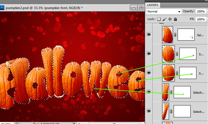 Halloween Style Font How to create letters from pumpkin image with photoshop Free pumpkin brushes