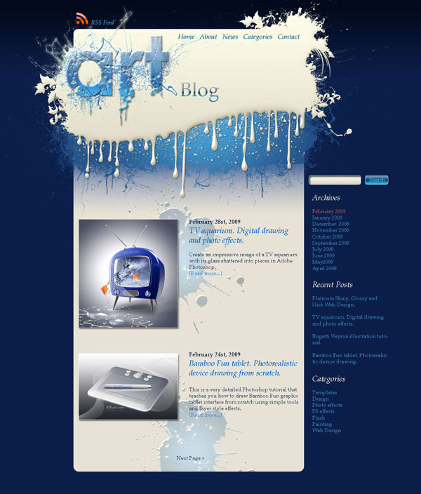Light, clean and stylish design for website, web templates and psd files