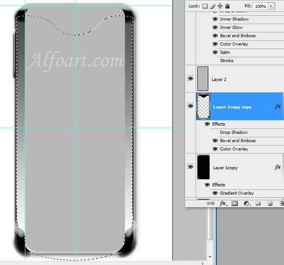 Sony Ericsson S500 Cell phone interface. Photoshop Tutorial