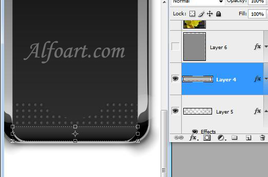 Sony Ericsson S500 Cell phone interface. Photoshop Tutorial