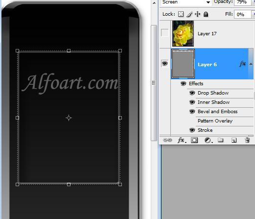 Sony Ericsson S500 Cell phone interface. Photoshop Tutorial