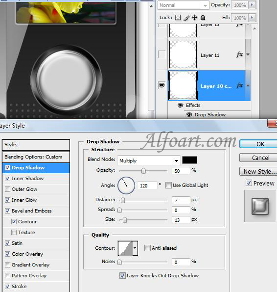 Sony Ericsson S500 Cell phone interface. Photoshop Tutorial