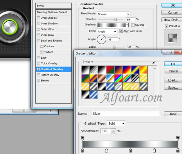 Sony Ericsson S500 Cell phone interface. Photoshop Tutorial
