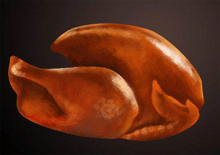 Awesome digital Roasted Thanksgiving turkey illustration in Photoshop