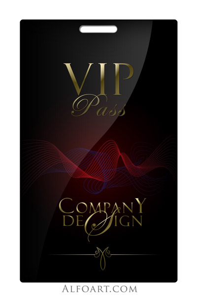 how to make Elegant and glossy black vip pass with gold letters and stylish logo