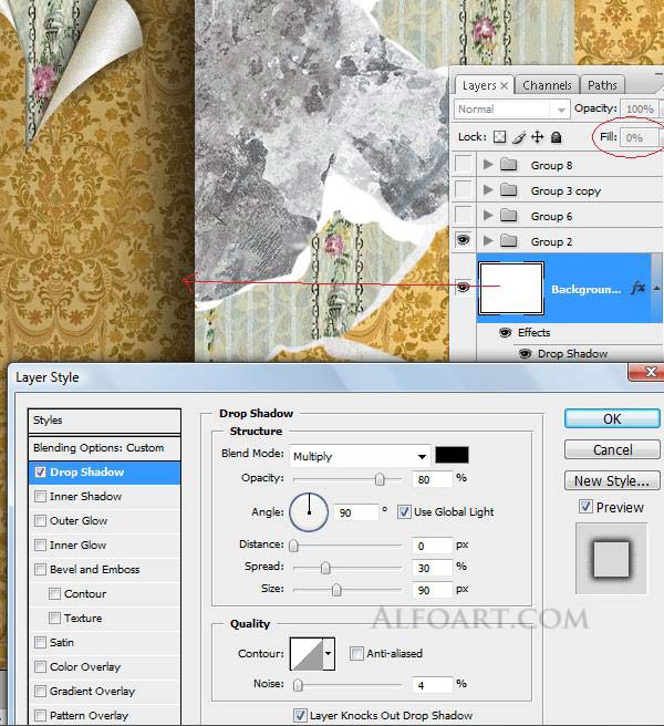Vintage wallpaper effect. Old interior with Van Gogh picture.