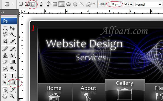 How to design glossy black website layout in Adobe Photoshop