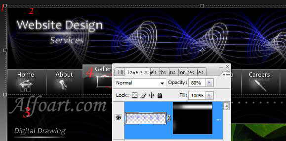 How to design glossy black website layout in Adobe Photoshop
