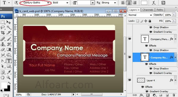 Red Business card layout.Basic Logo 