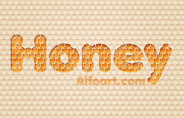 Awesome digital Honey bubbles text effect, honey texture, Honeycomb, glossy drops, Honey Bee, Honeycomb, Freshness, Yellow, orange bubbles in Photoshop